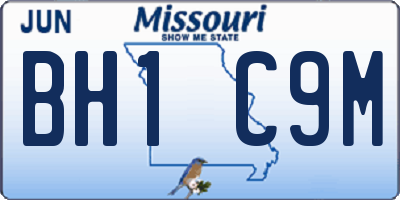 MO license plate BH1C9M