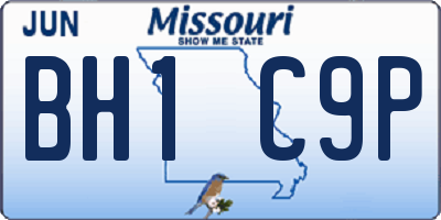 MO license plate BH1C9P
