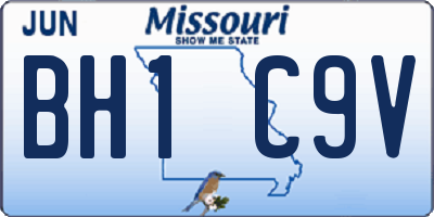 MO license plate BH1C9V