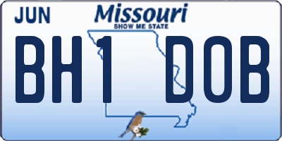 MO license plate BH1D0B