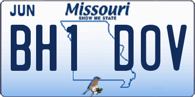 MO license plate BH1D0V