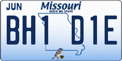 MO license plate BH1D1E