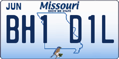 MO license plate BH1D1L