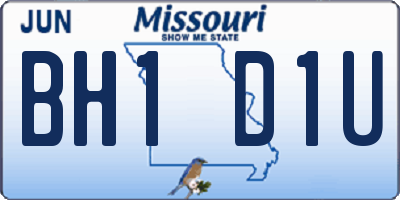 MO license plate BH1D1U