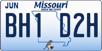 MO license plate BH1D2H