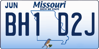 MO license plate BH1D2J