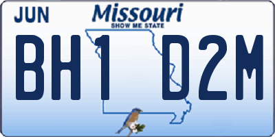 MO license plate BH1D2M
