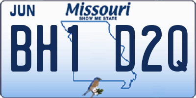 MO license plate BH1D2Q