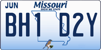 MO license plate BH1D2Y