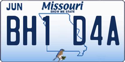 MO license plate BH1D4A
