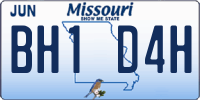 MO license plate BH1D4H