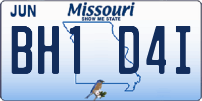MO license plate BH1D4I