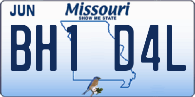 MO license plate BH1D4L