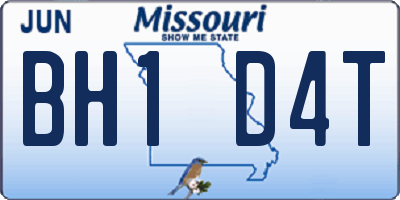 MO license plate BH1D4T