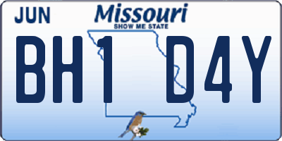 MO license plate BH1D4Y