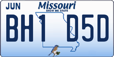 MO license plate BH1D5D