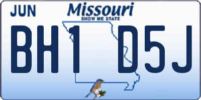 MO license plate BH1D5J