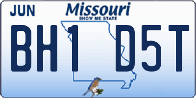MO license plate BH1D5T