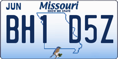 MO license plate BH1D5Z