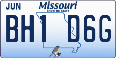 MO license plate BH1D6G