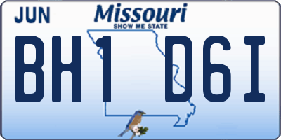 MO license plate BH1D6I