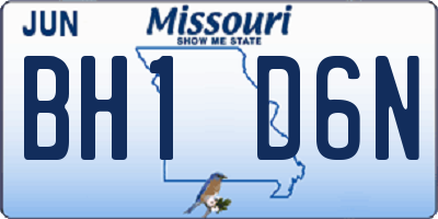 MO license plate BH1D6N