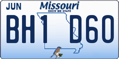 MO license plate BH1D6O