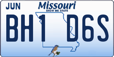 MO license plate BH1D6S