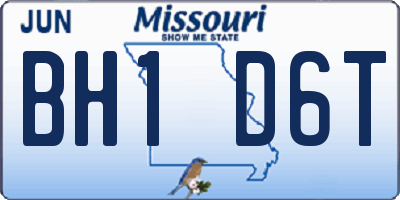 MO license plate BH1D6T