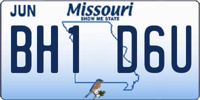 MO license plate BH1D6U