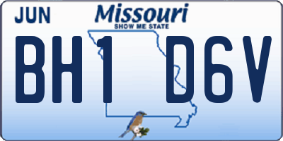 MO license plate BH1D6V