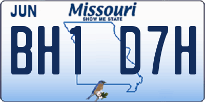 MO license plate BH1D7H