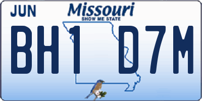 MO license plate BH1D7M