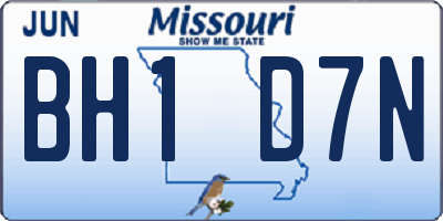 MO license plate BH1D7N