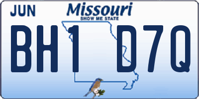 MO license plate BH1D7Q