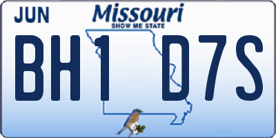 MO license plate BH1D7S