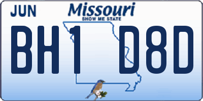 MO license plate BH1D8D