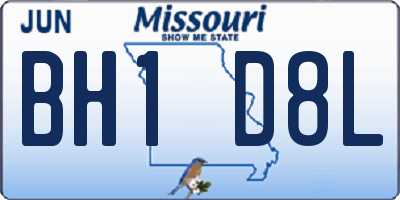 MO license plate BH1D8L