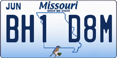 MO license plate BH1D8M