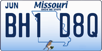 MO license plate BH1D8Q