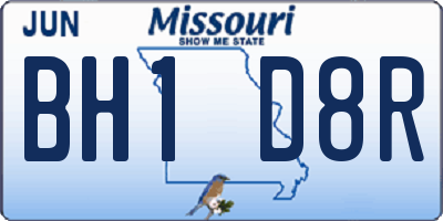 MO license plate BH1D8R