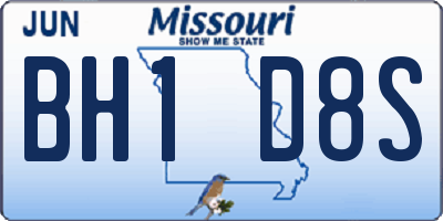 MO license plate BH1D8S