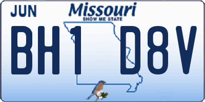 MO license plate BH1D8V