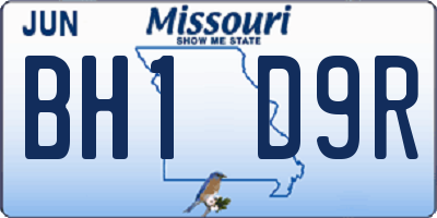 MO license plate BH1D9R