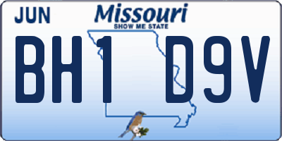 MO license plate BH1D9V