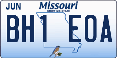 MO license plate BH1E0A