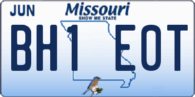 MO license plate BH1E0T