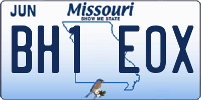 MO license plate BH1E0X
