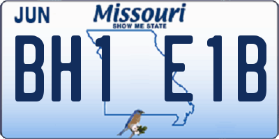 MO license plate BH1E1B