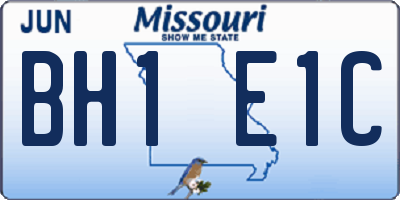 MO license plate BH1E1C